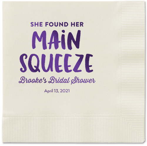 Main Squeeze Napkin, Purple, Ecru