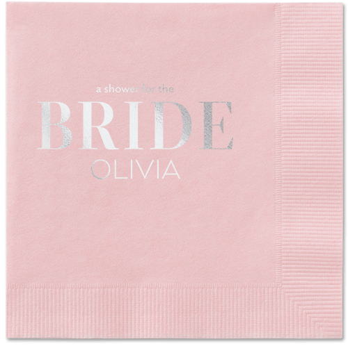 Watercolor Flowers Napkin, Grey, Blush, silver