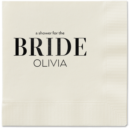 Watercolor Flowers Napkin, Black, Ecru, black