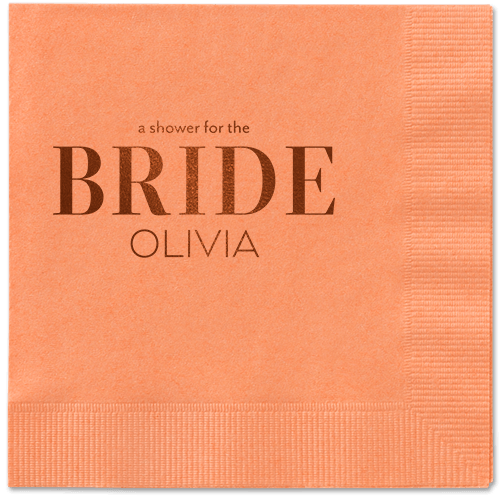 Watercolor Flowers Napkin, Brown, Coral, mocha