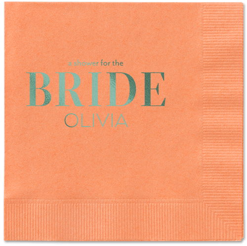 Watercolor Flowers Napkin, Green, Coral, sage