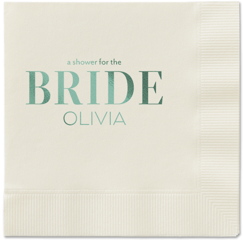 Watercolor Flowers Napkin, Green, Ecru, sage