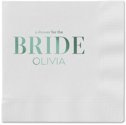 Watercolor Flowers Napkin, Green, White, sage