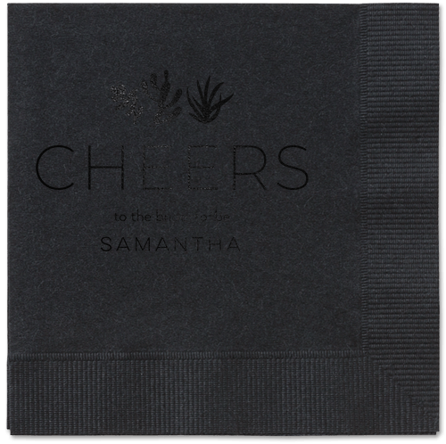 Desert Greenery Napkin, Black, Black, black
