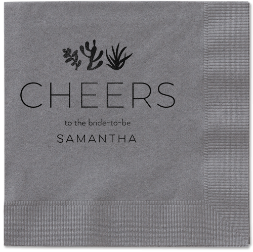 Desert Greenery Napkin, Black, Pewter