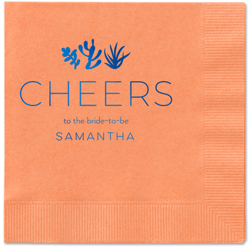 Desert Greenery Napkin, Blue, Coral, royal