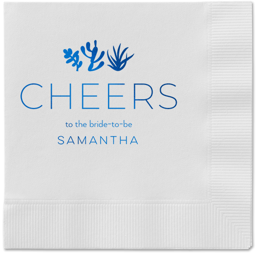 Desert Greenery Napkin, Blue, White, royal