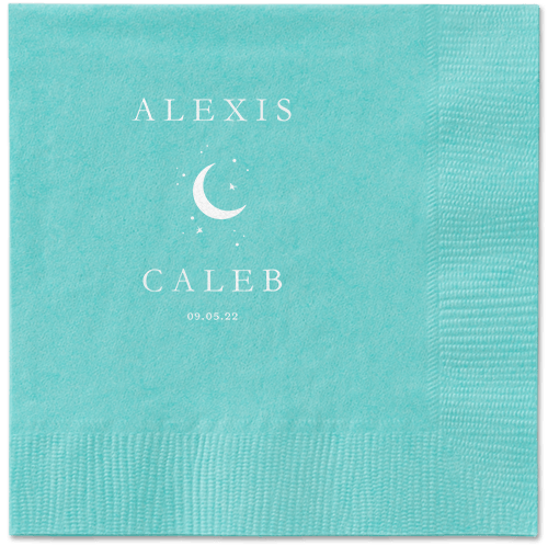 Celestial Union Napkin, White, Aqua, white