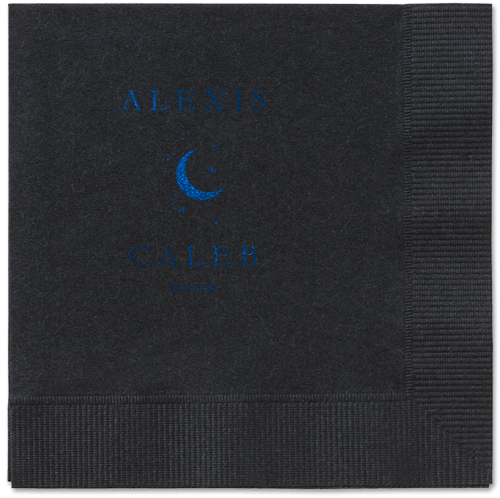 Celestial Union Napkin, Blue, Black, midnight