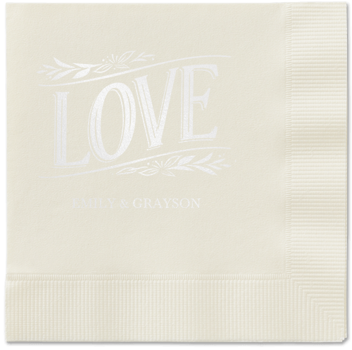 Ornamented Petals Napkin, White, Ecru, white
