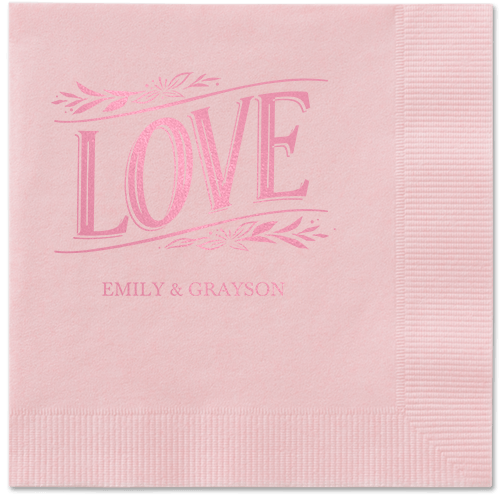 Ornamented Petals Napkin, Pink, Blush, blush