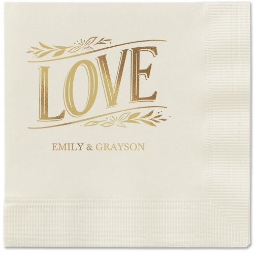 Ornamented Petals Napkin, Yellow, Ecru, gold