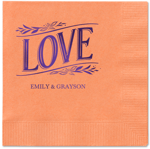 Ornamented Petals Napkin, Purple, Coral, purple