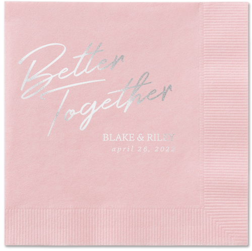 Improved Together Napkin, Grey, Blush, silver