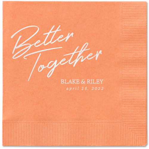 Improved Together Napkin, White, Coral, white
