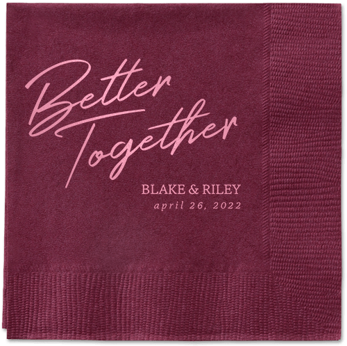 Improved Together Napkin, Pink, Berry