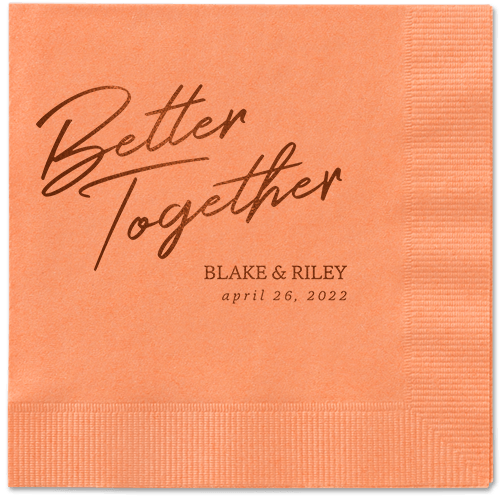 Improved Together Napkin, Brown, Coral