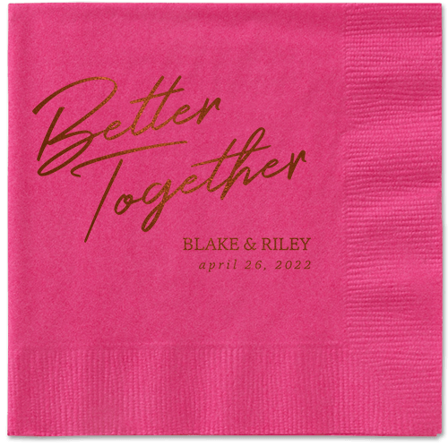 Improved Together Napkin, Brown, Magenta