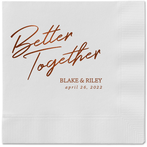 Improved Together Napkin, Brown, White, mocha