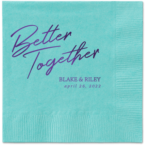 Improved Together Napkin, Purple, Aqua