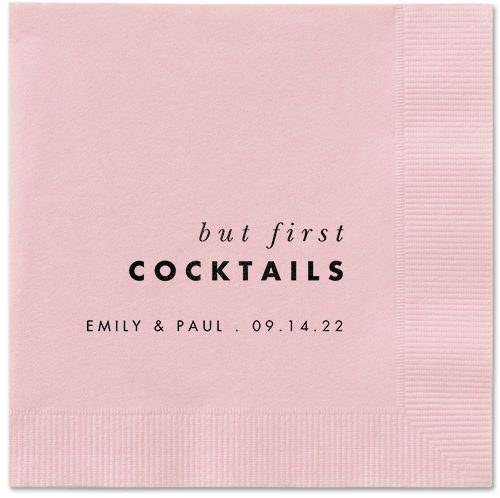 But First Napkin, Black, Blush, black