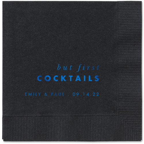 But First Napkin, Blue, Black, royal