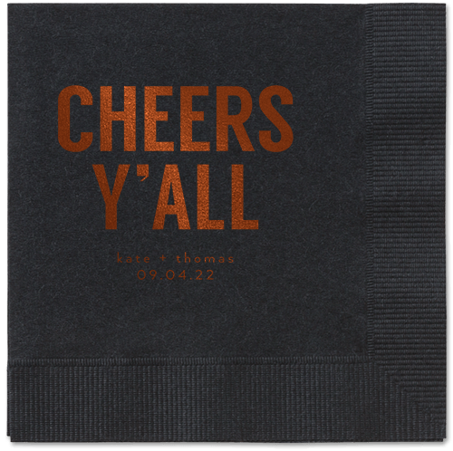 Cheers Yall Napkin, Brown, Black