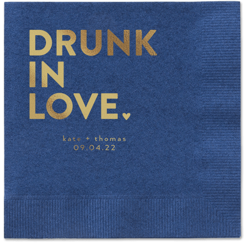 Drunk in Love Napkin, Yellow, Navy