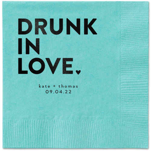 Drunk in Love Napkin, Black, Aqua, black
