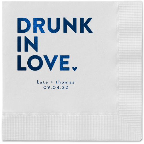 Drunk in Love Napkin, Blue, White, midnight