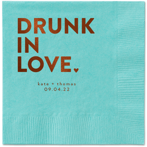 Drunk in Love Napkin, Brown, Aqua, mocha