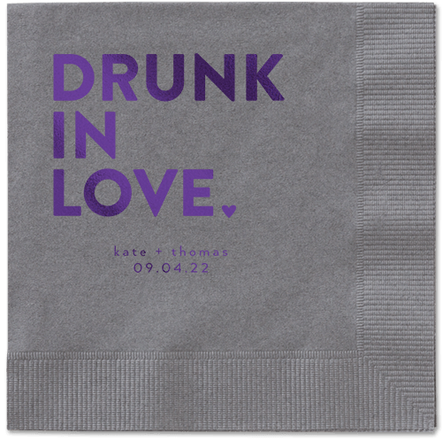 Drunk in Love Napkin, Purple, Pewter, purple