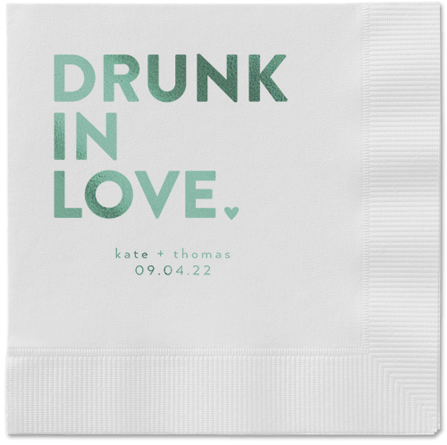 Drunk in Love Napkin, Green, White, sage