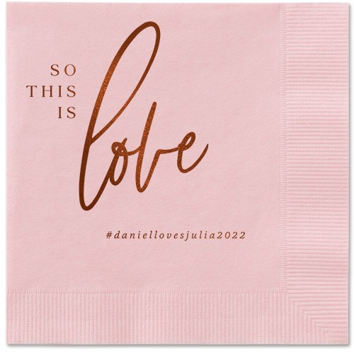 So This Is Love Napkin, Brown, Blush