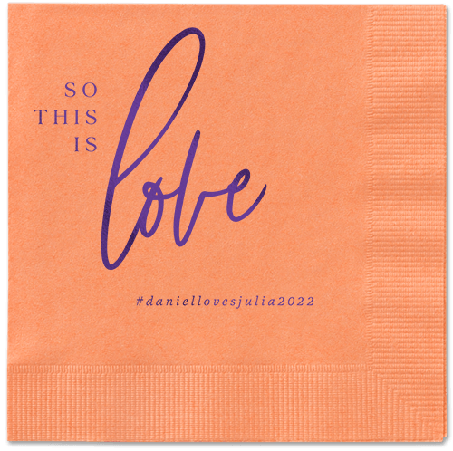 So This Is Love Napkin, Purple, Coral, purple