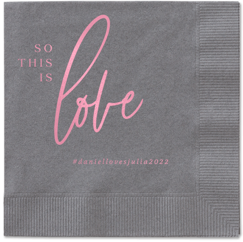 So This Is Love Napkin, Pink, Pewter, blush
