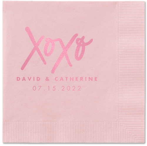 Embrace and Kiss Napkin, Pink, Blush, blush