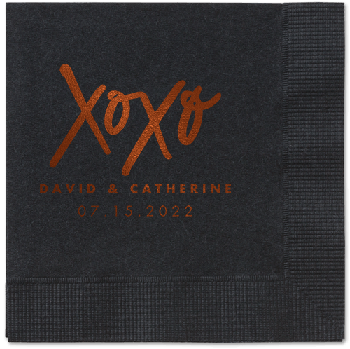 Embrace and Kiss Napkin, Brown, Black, mocha