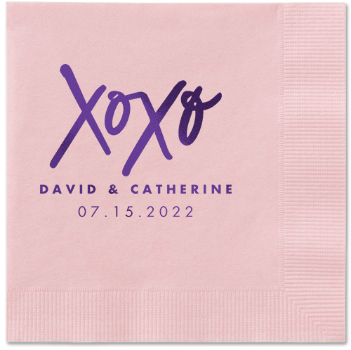 Embrace and Kiss Napkin, Purple, Blush, purple