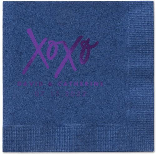 Embrace and Kiss Napkin, Purple, Navy, purple