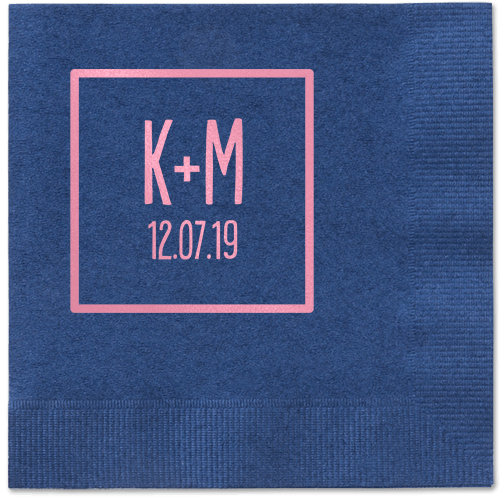 Boxed Bliss Napkins, Pink, Navy, Blush