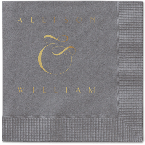 Nouveau Connection Napkin, Yellow, Pewter, gold