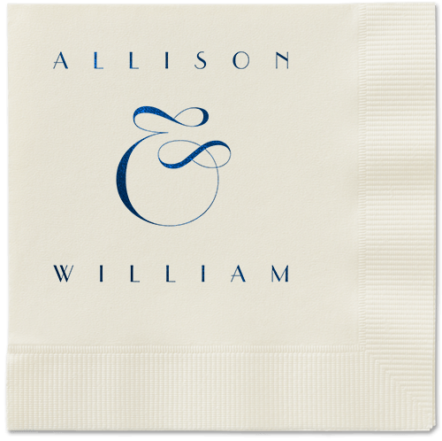 Nouveau Connection Napkin, Blue, Ecru