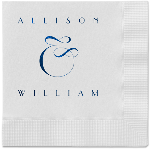 Nouveau Connection Napkin, Blue, White