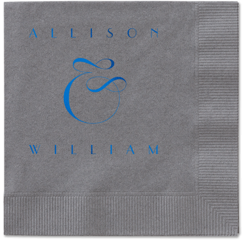 Nouveau Connection Napkin, Blue, Pewter, royal