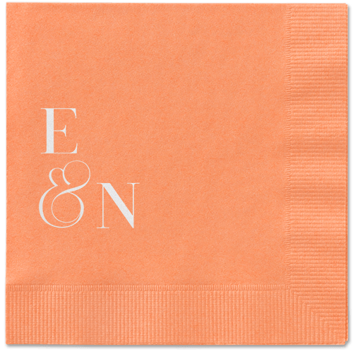 Arched Rehearsal Napkin, White, Coral, white