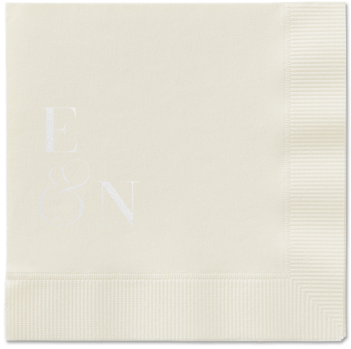 Arched Rehearsal Napkin, White, Ecru