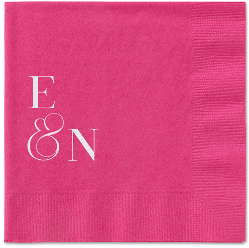 Arched Rehearsal Napkin, White, Magenta