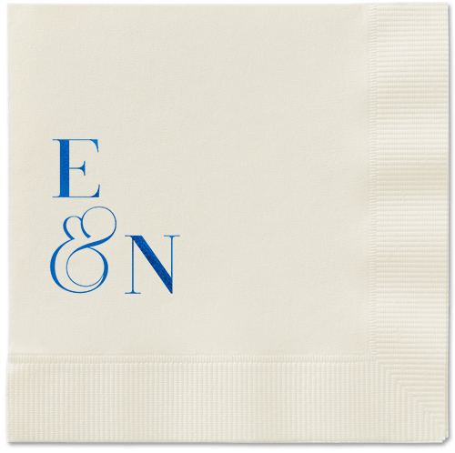 Arched Rehearsal Napkin, Blue, Ecru, royal