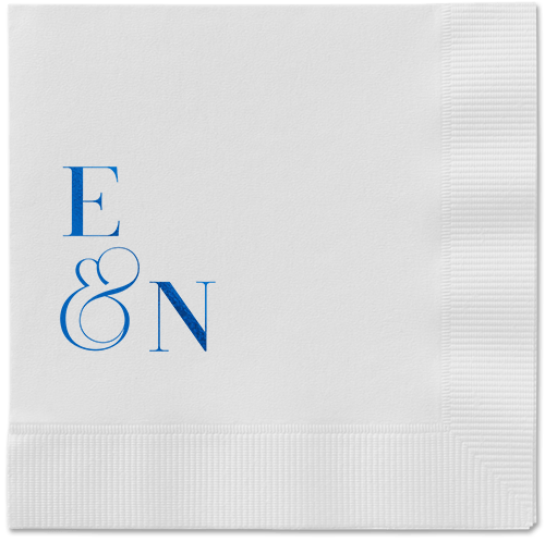 Arched Rehearsal Napkin, Blue, White, royal